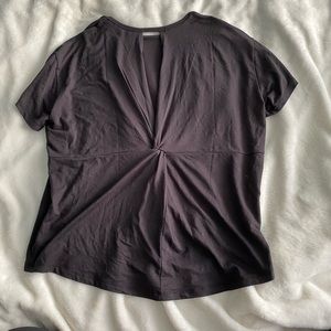 black athleta open back tee